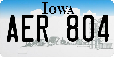 IA license plate AER804