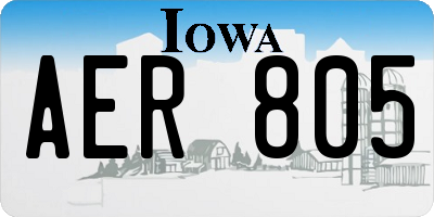 IA license plate AER805