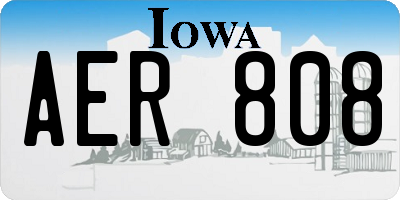 IA license plate AER808