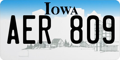 IA license plate AER809