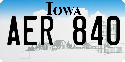 IA license plate AER840