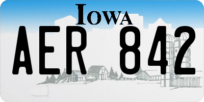 IA license plate AER842