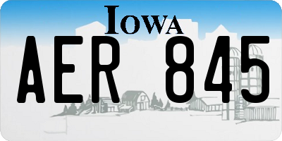 IA license plate AER845