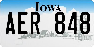 IA license plate AER848