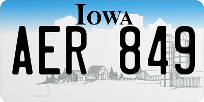 IA license plate AER849