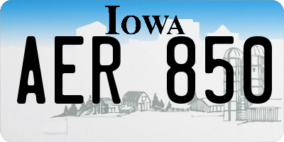 IA license plate AER850