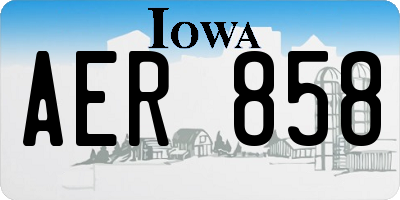 IA license plate AER858