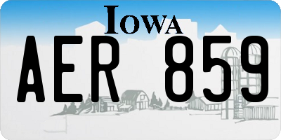 IA license plate AER859