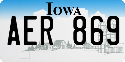 IA license plate AER869