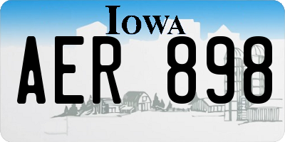 IA license plate AER898