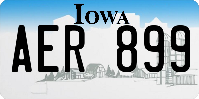 IA license plate AER899