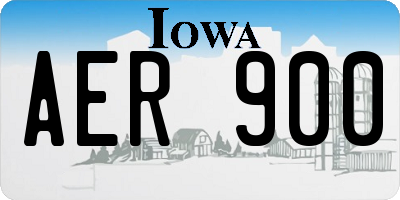 IA license plate AER900