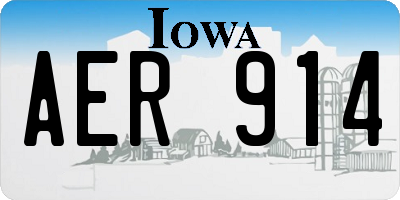 IA license plate AER914