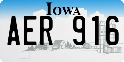 IA license plate AER916