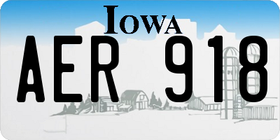 IA license plate AER918