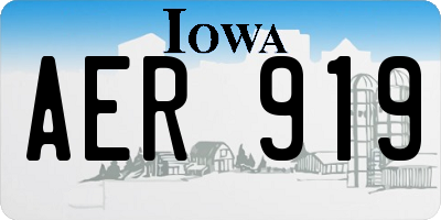 IA license plate AER919