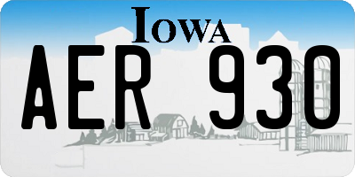 IA license plate AER930