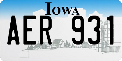 IA license plate AER931