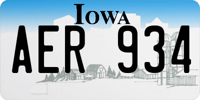 IA license plate AER934