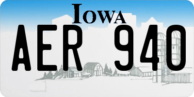 IA license plate AER940