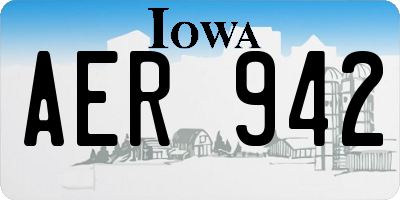 IA license plate AER942