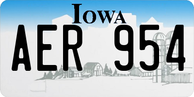 IA license plate AER954
