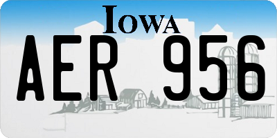 IA license plate AER956