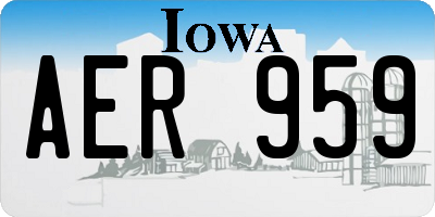 IA license plate AER959