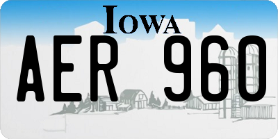 IA license plate AER960