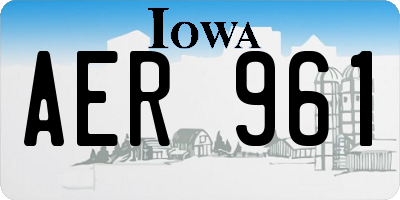 IA license plate AER961
