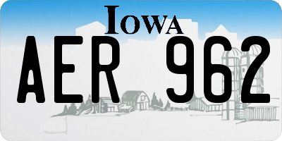 IA license plate AER962