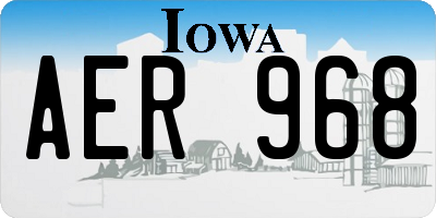 IA license plate AER968