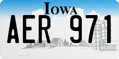 IA license plate AER971