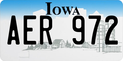IA license plate AER972