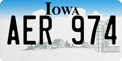 IA license plate AER974