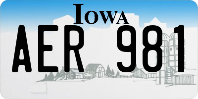 IA license plate AER981