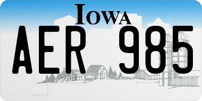 IA license plate AER985