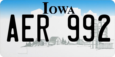 IA license plate AER992