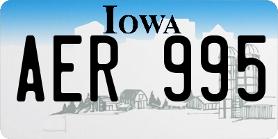 IA license plate AER995