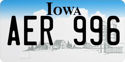 IA license plate AER996