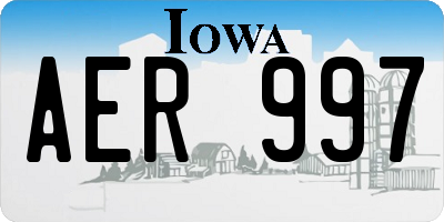 IA license plate AER997