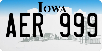 IA license plate AER999