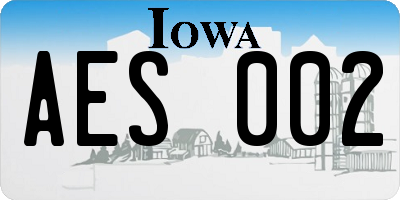 IA license plate AES002