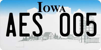 IA license plate AES005