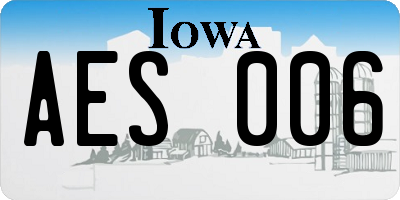 IA license plate AES006