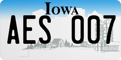 IA license plate AES007