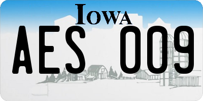 IA license plate AES009