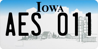 IA license plate AES011