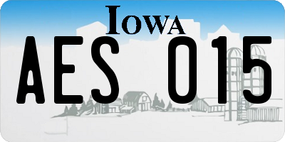 IA license plate AES015