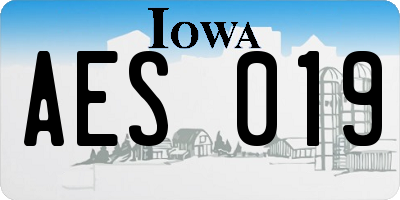 IA license plate AES019